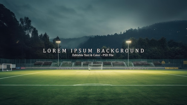 Tipica palla da calcio sulla linea di marcatura del calcio libero all'aperto sul campo dello stadio
