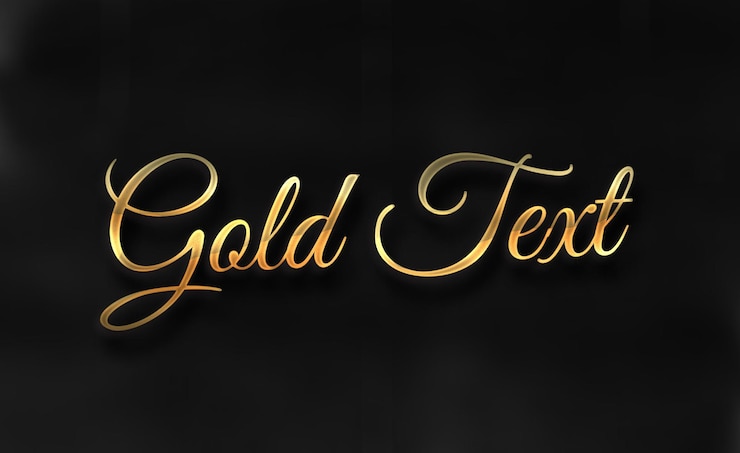 PSD tipo de luxo de efeito de texto dourado