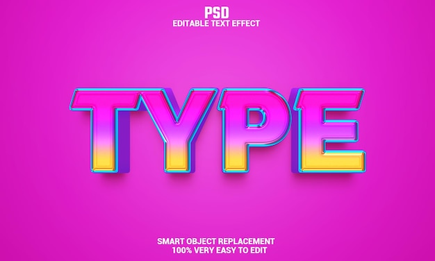 Tipo efecto de texto editable 3d con fondo PSD Premium
