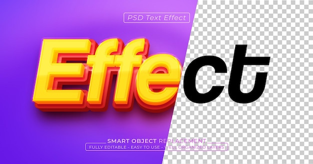Tipo efecto de texto estilo 3D editable
