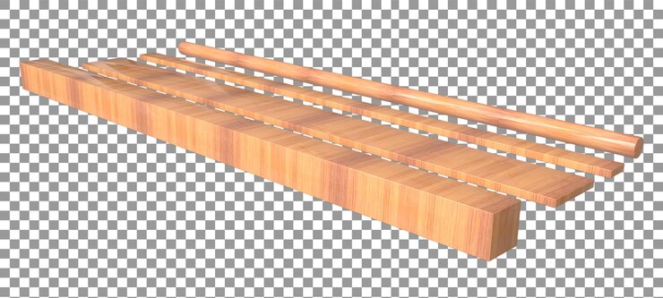 PSD tipo de formas o barras de madera en representación 3d
