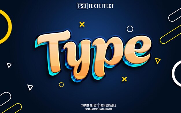 tipo de fuente de efecto de texto tipografía editable texto 3D