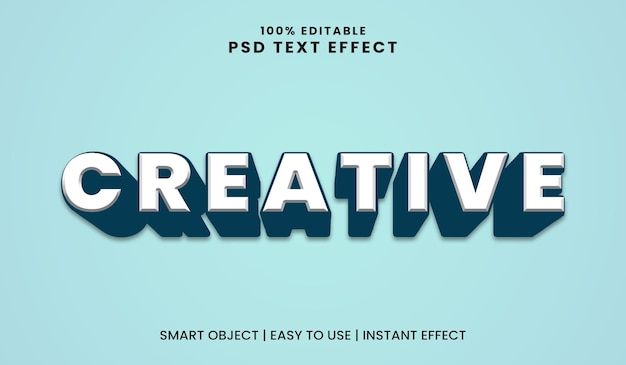 Tipo de letra de efecto de texto creativo tipografía editable texto en 3D