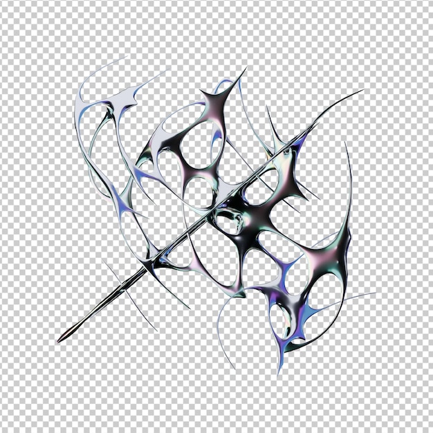 Tipo metallico cromato iridescente futuristico in rendering 3D
