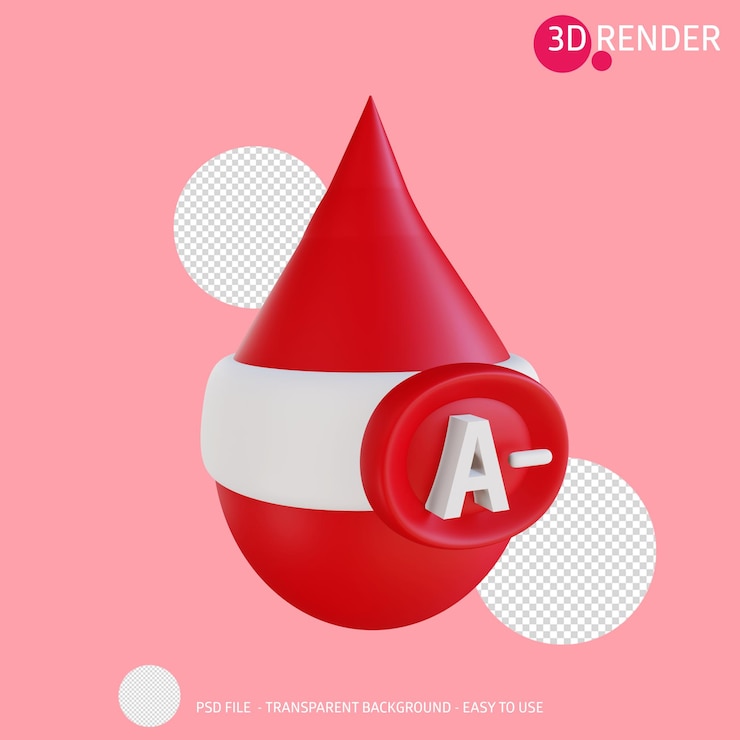 PSD tipo sanguíneo do ícone 3d