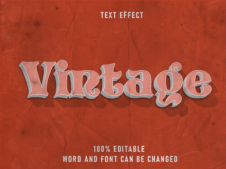PSD tipo vintage efecto estilo texto texto fuente editable textura papel