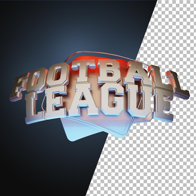 PSD tipografia 3d da liga de futebol de futebol