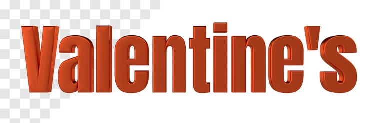 PSD tipografia 3d di san valentino oro trasparente