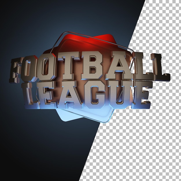 tipografía 3d de la liga de fútbol de fútbol