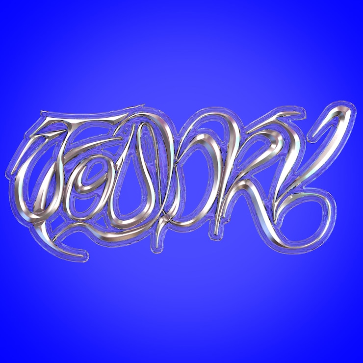 PSD tipografia 3d metallica