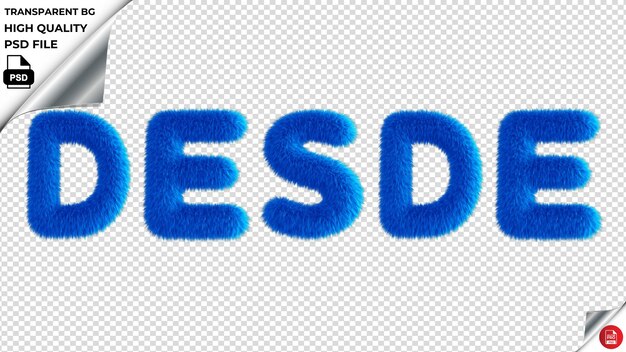 PSD desde tipografía azul fluffy texto psd transparente