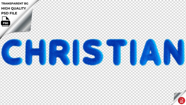 PSD tipografía cristiana azul fluffy texto psd transparente