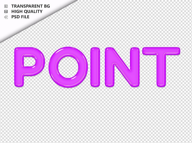 PSD tipografia de pontos texto roxo vidro brilhante psd transparente