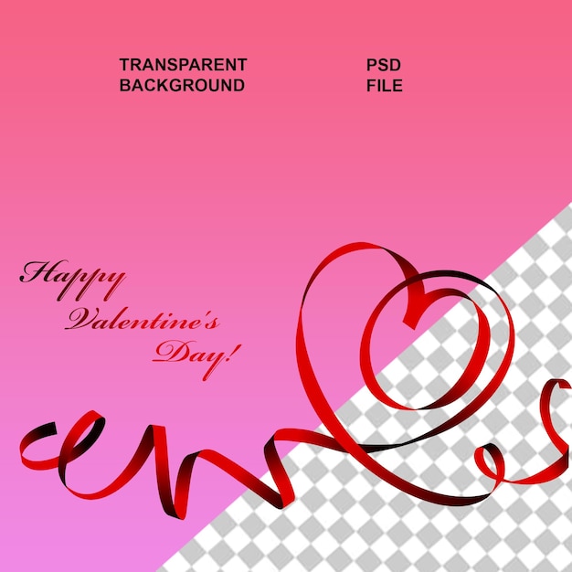 Tipografía del día de San Valentín en un fondo aislado transparente