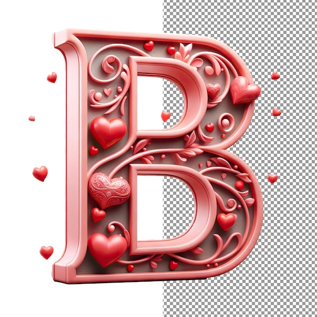 Tipografía dimensional letra 3D aislada en fondo PNG