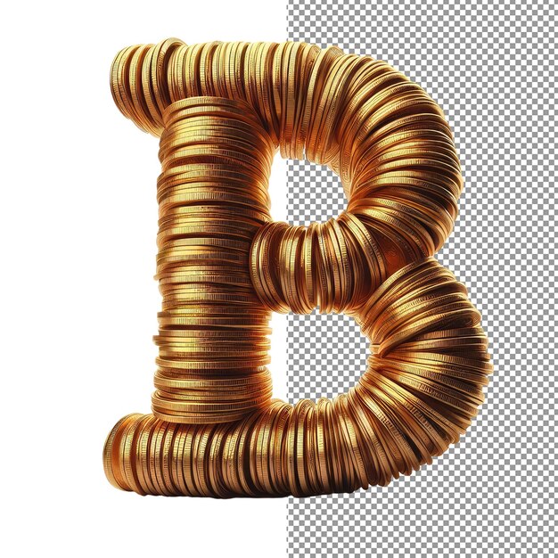 Tipografía dimensional letra 3D aislada en fondo PNG