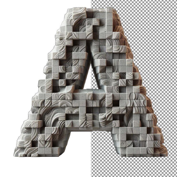 PSD tipografía dimensional letra 3d aislada sobre fondo png