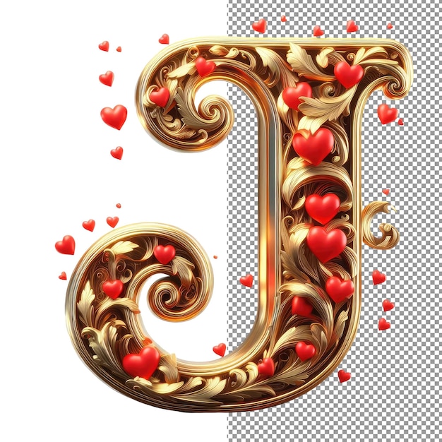 Tipografia dimensional Letra 3D isolada em fundo PNG