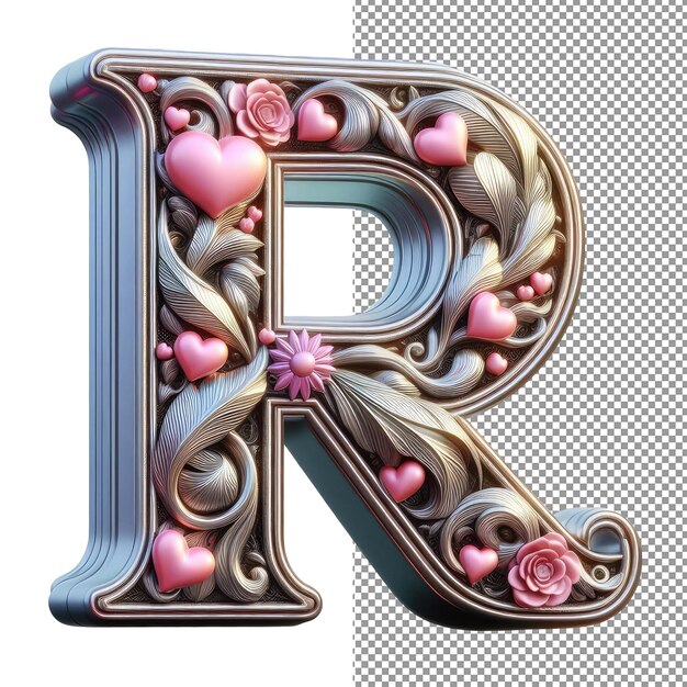 PSD tipografia dimensional letra 3d isolada em fundo png