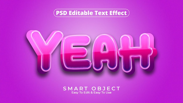 Tipografía de efecto de texto 3d en estilo de fuente moderno psd premium