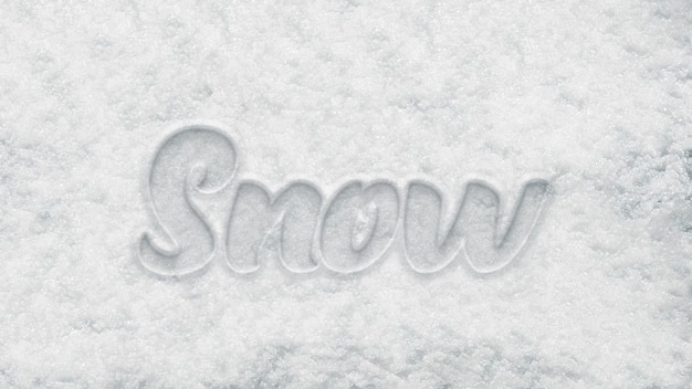 Tipografia fredda inverno bianca neve Disegna stile livello modificabile Effetto testo oggetto intelligente