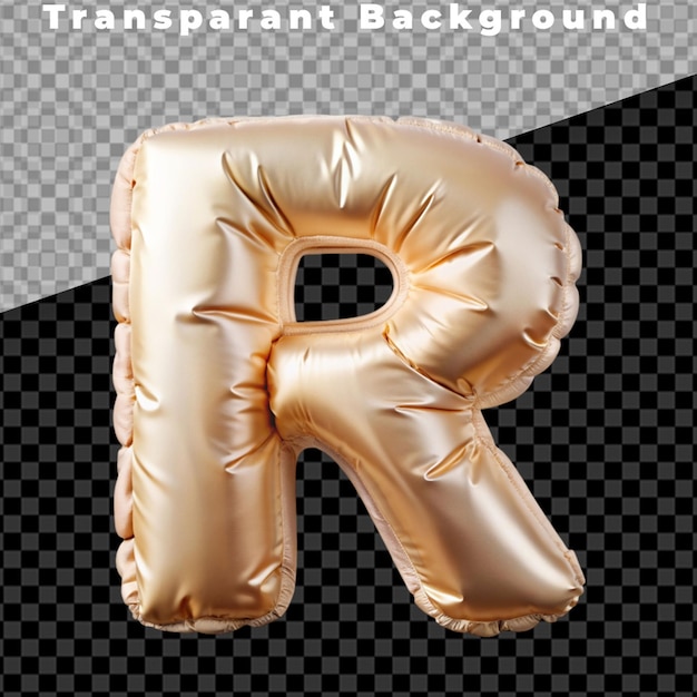 Tipografía de globos Letra 3D aislada en globos de helio en fondo PNG