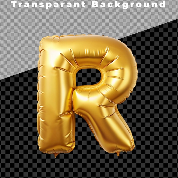 Tipografía de globos Letra 3D aislada en globos de helio en fondo PNG