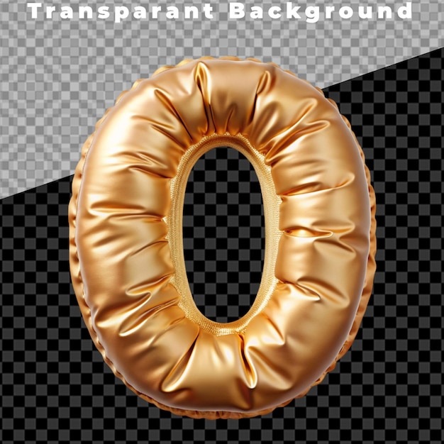 Tipografía de globos Letra 3D aislada en globos de helio en fondo PNG