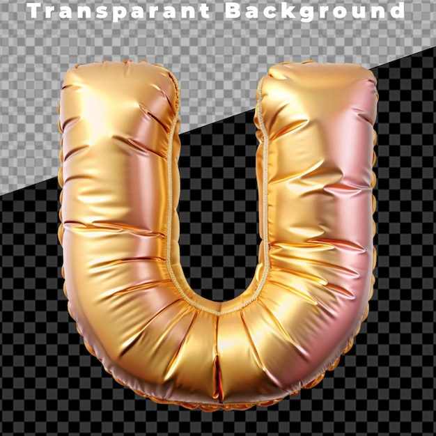 Tipografía de globos Letra 3D aislada en globos de helio en fondo PNG