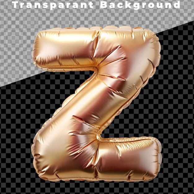 Tipografía de globos Letra 3D aislada en globos de helio en fondo PNG