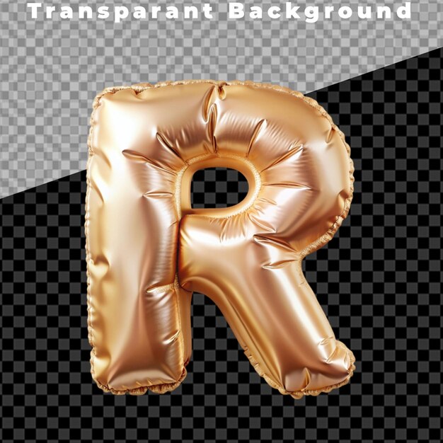 Tipografía de globos Letra 3D aislada en globos de helio en fondo PNG
