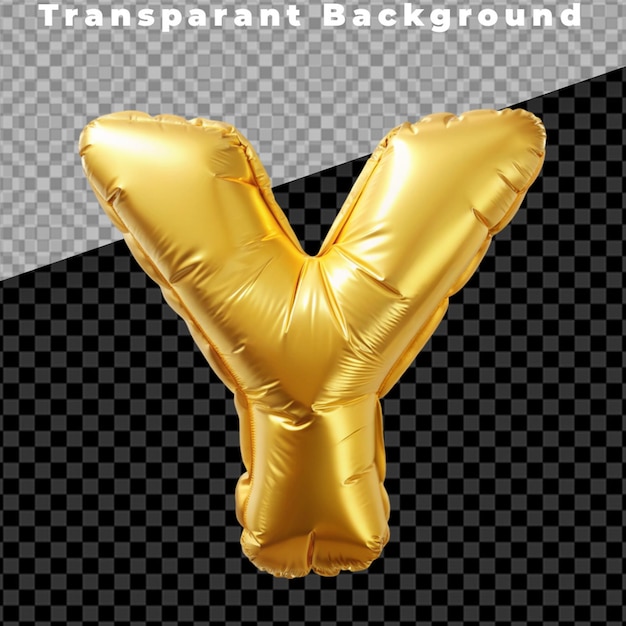 Tipografía de globos Letra 3D aislada en globos de helio en fondo PNG
