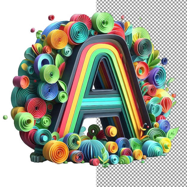 PSD tipografía radiante con letras en 3d