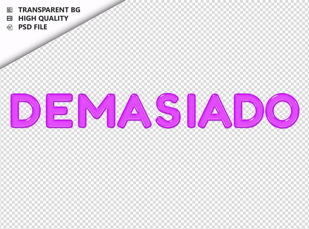 PSD tipografia texto roxo vidro brilhante psd demasiado transparente