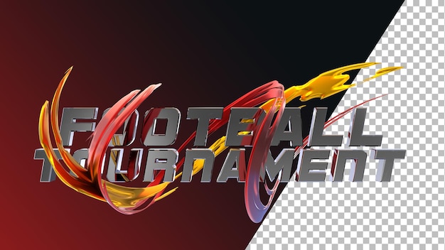 Tipografía de torneo de fútbol de fútbol de renderizado 3d