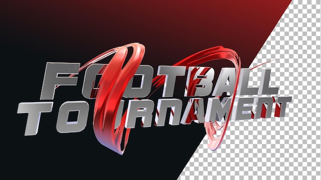 PSD tipografía de torneo de fútbol de fútbol de renderizado 3d