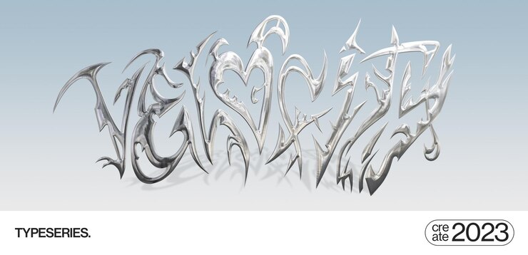 Tipografia Velocity Cromata