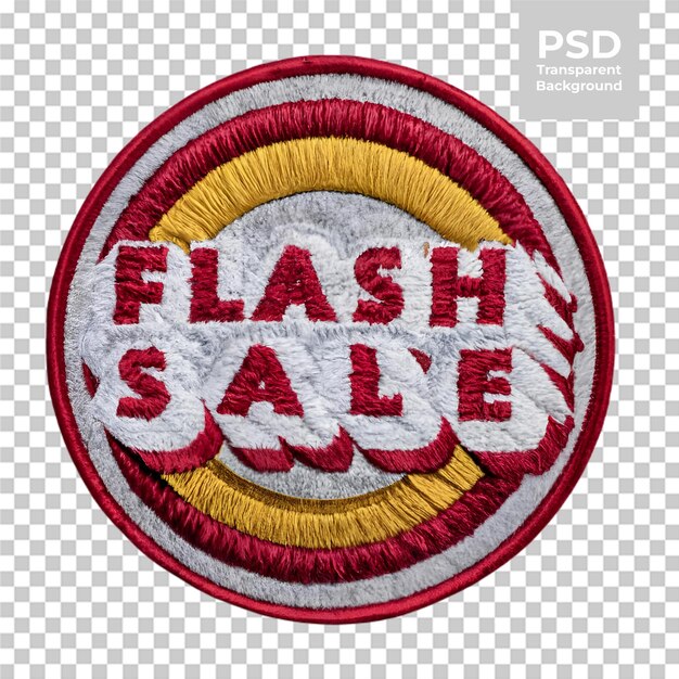 PSD tipografía de venta flash en forma bordada