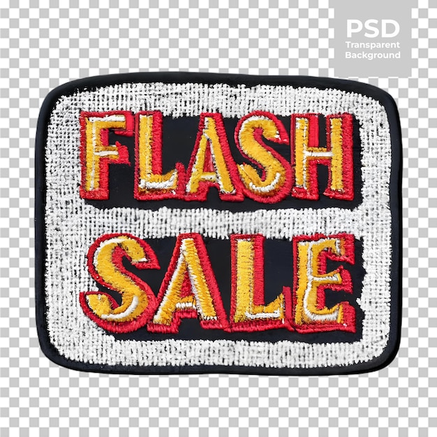 PSD tipografía de venta flash en forma bordada