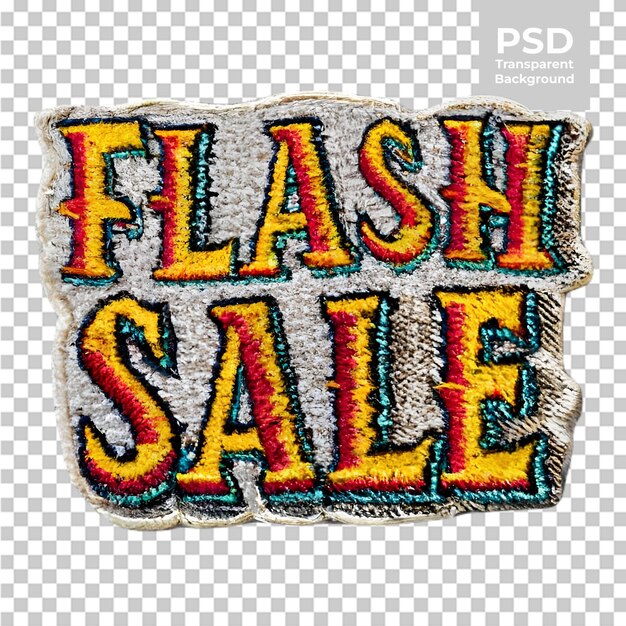 PSD tipografía de venta flash en forma bordada