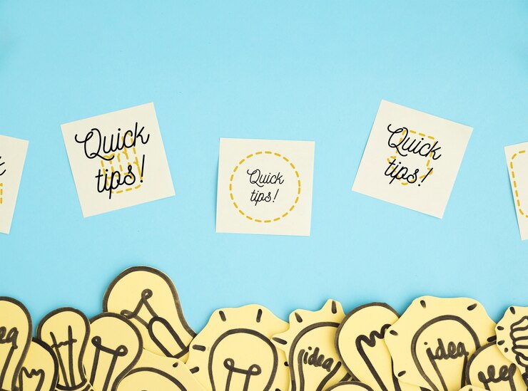 PSD tips concept with sticky notes