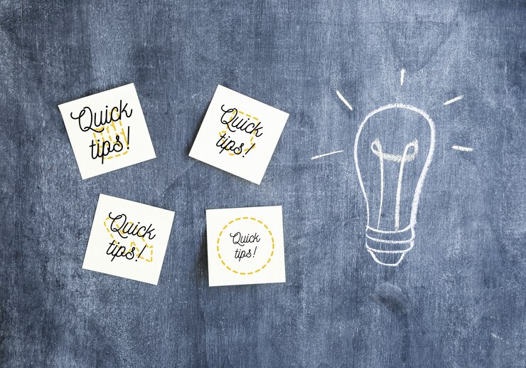PSD tips concept with sticky notes