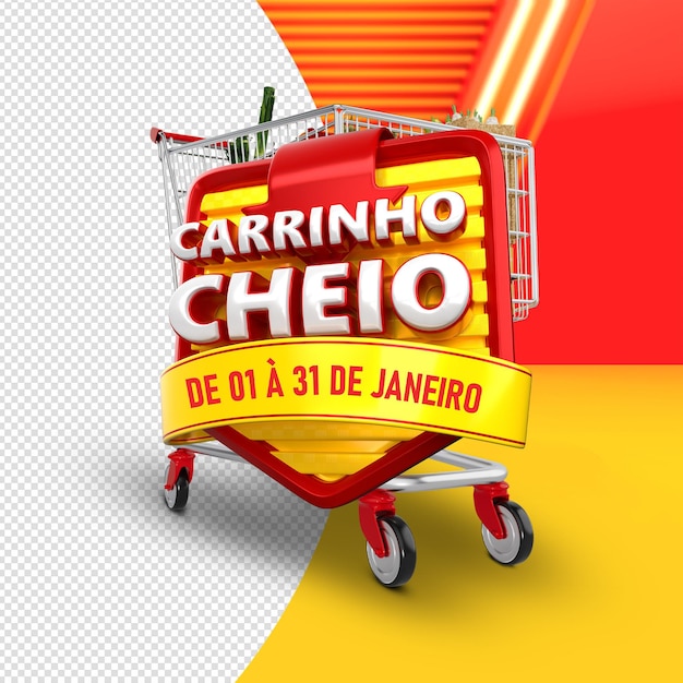 Étiquette 3D pour chariot complet Brésil