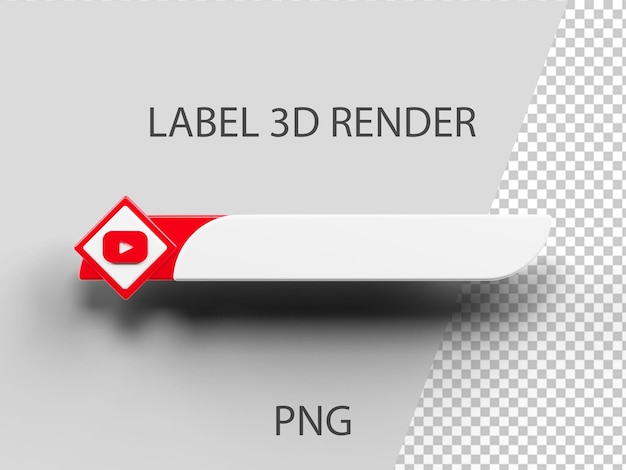 Étiquette YouTube 3d Render PSD