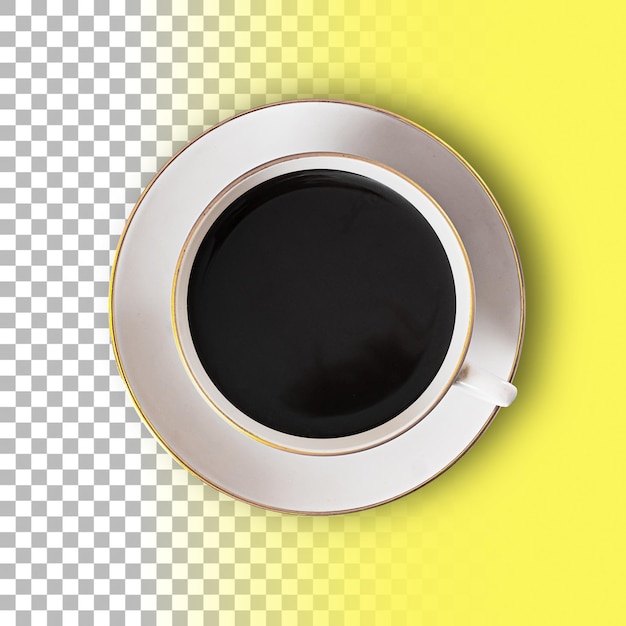 PSD tir isolé d'une tasse de café noir sur fond transparent