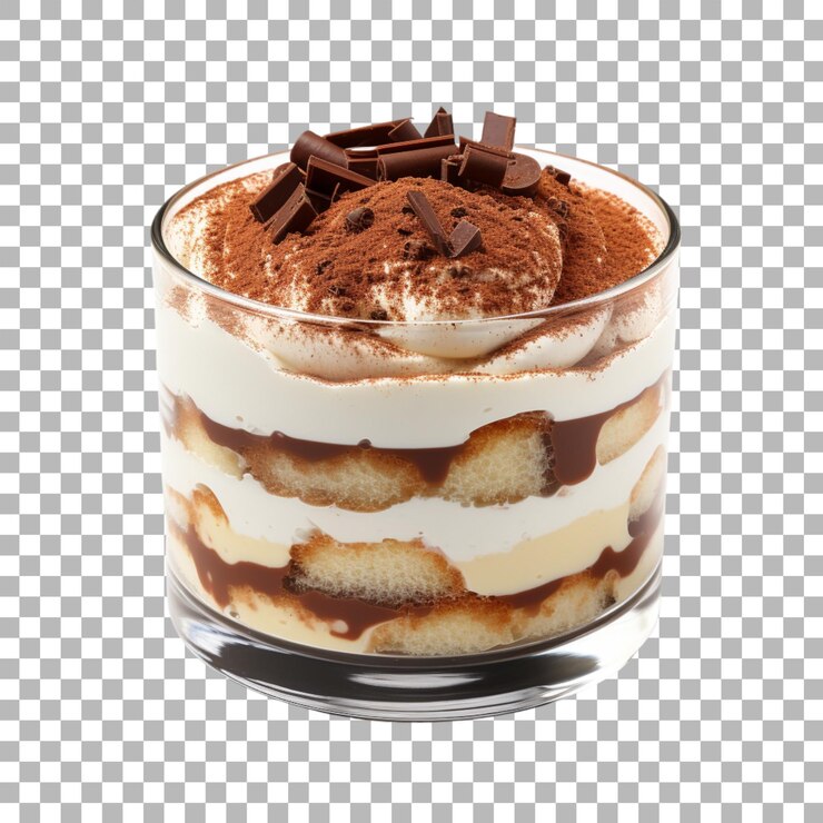 un tiramisu sur un fond transparent