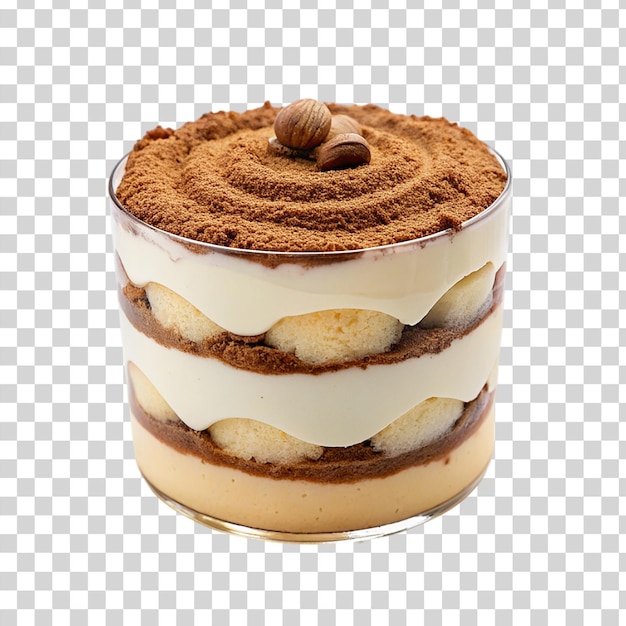 PSD tiramisu sur un fond transparent