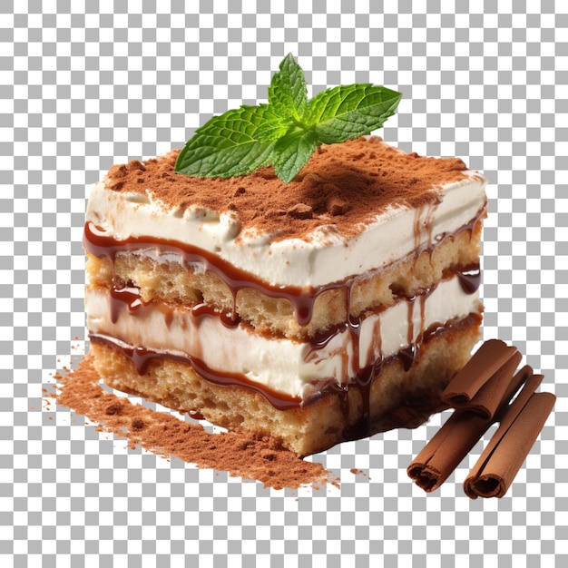 PSD tiramisu en un fondo transparente