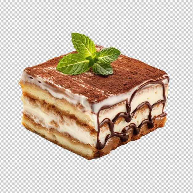 PSD tiramisu sobre un fondo blanco