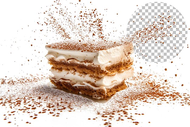 Tiramisu tempest uma sobremesa de tiramisu com uma tempestade de sabor em fundo transparente